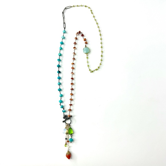 Mixed Gemstone Sundance Inspired Necklace - Picture 2 of 7
